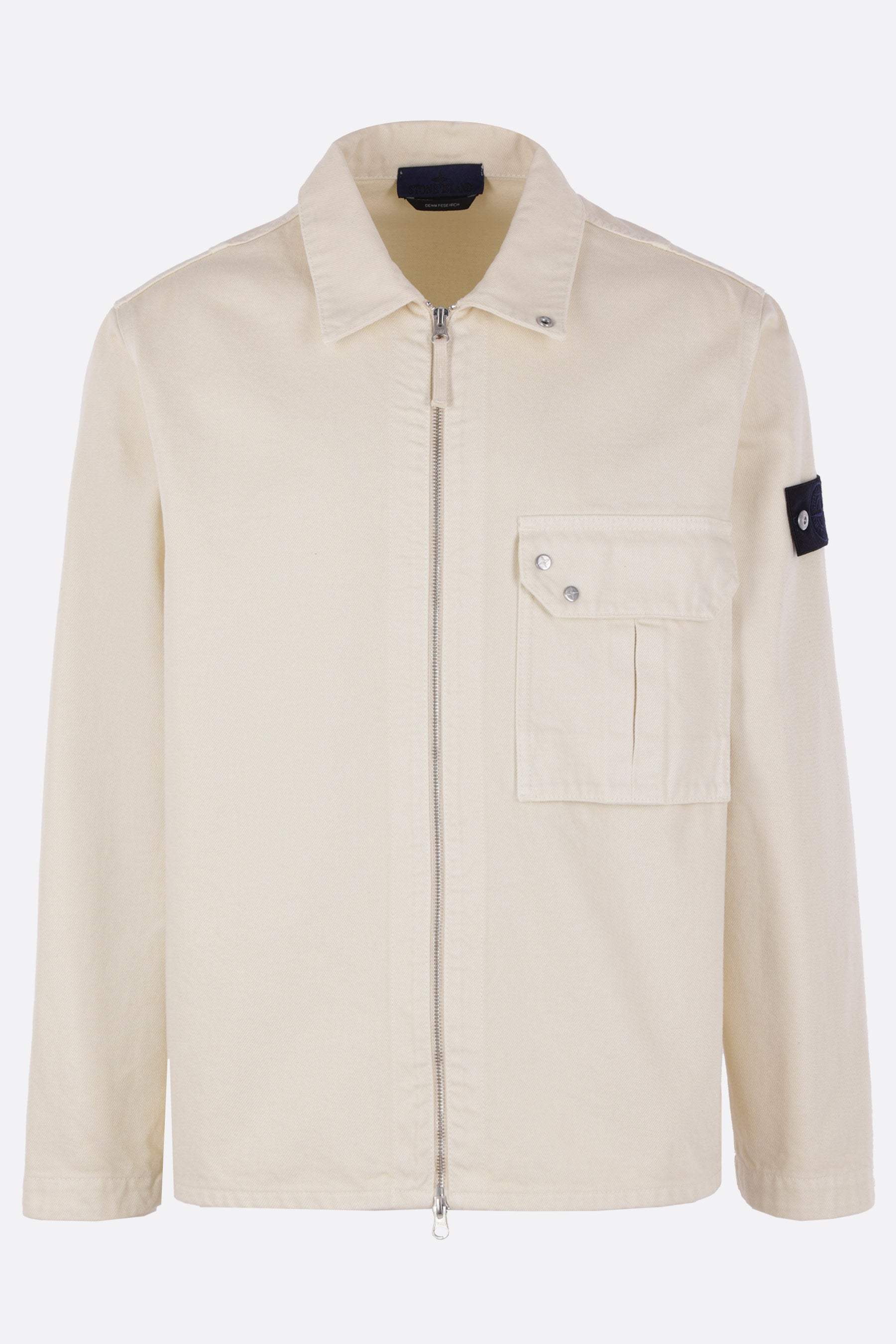 full-zip overshirt in denim