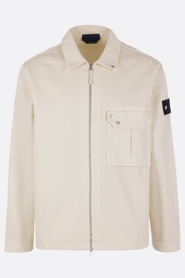 full-zip overshirt in denim