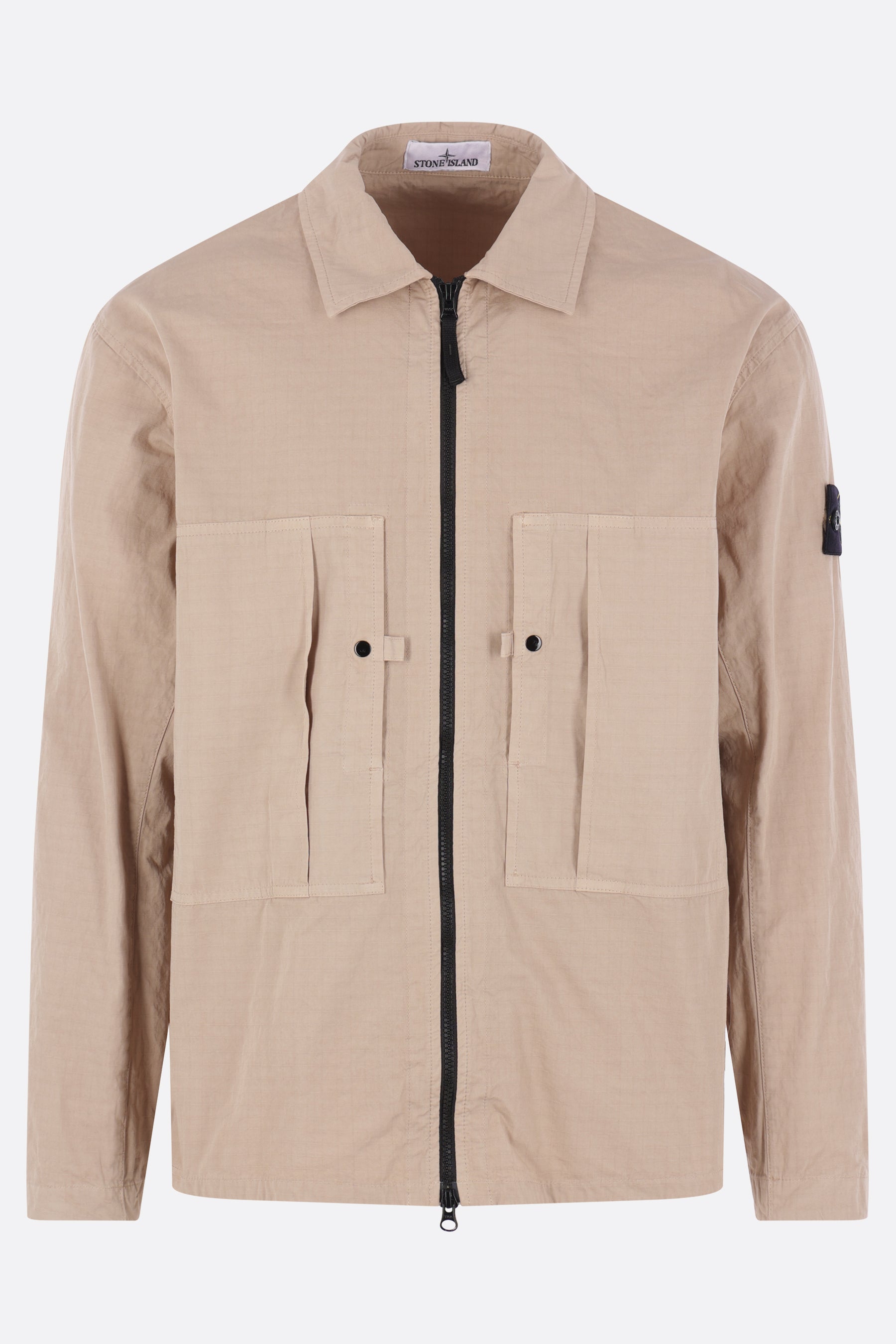 full-zip overshirt in cotton ripstop