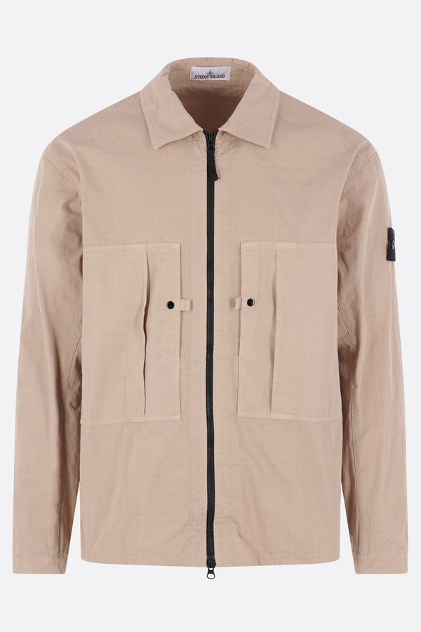 full-zip overshirt in cotton ripstop