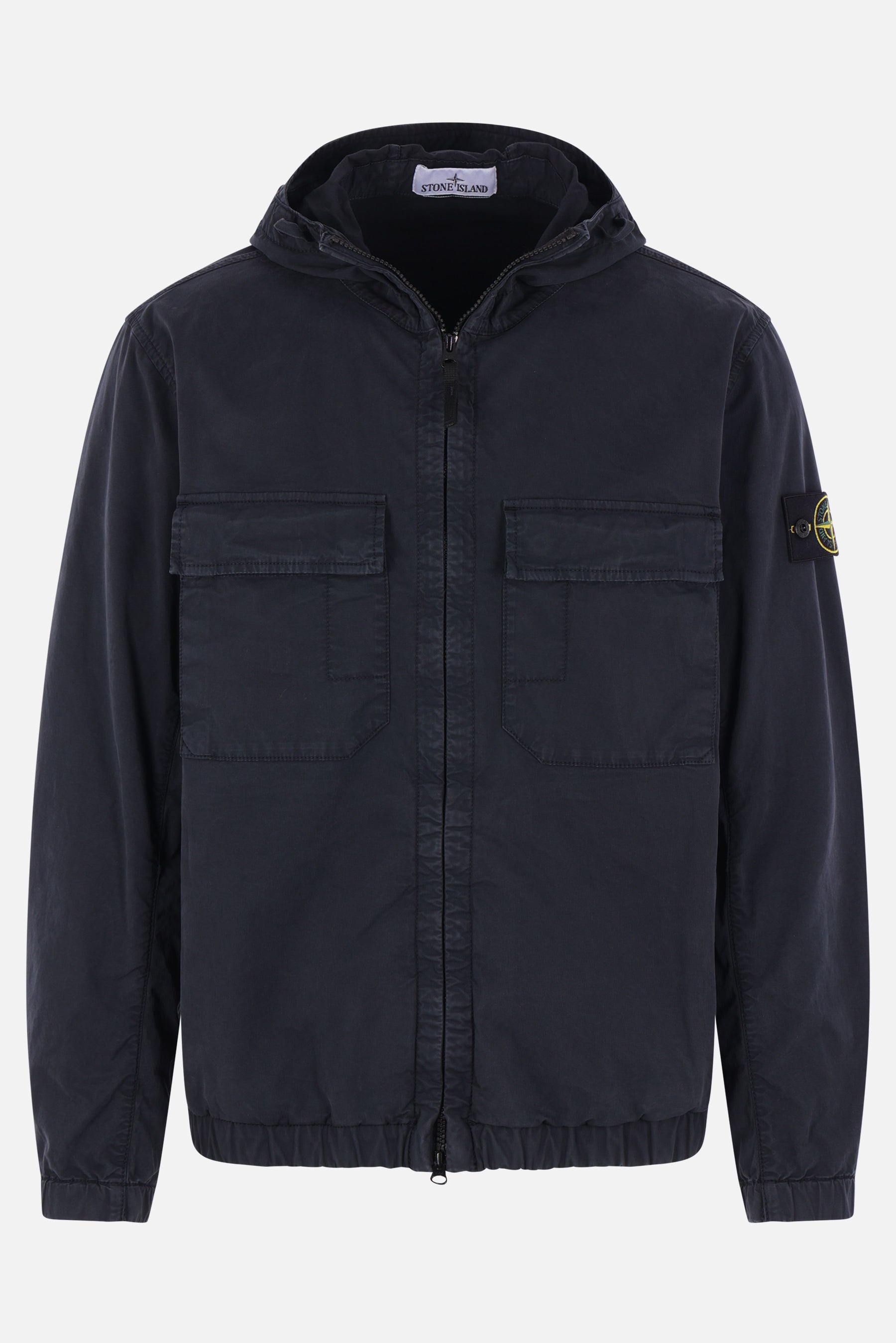 hooded jacket in Stretch Cotton Twill-TC