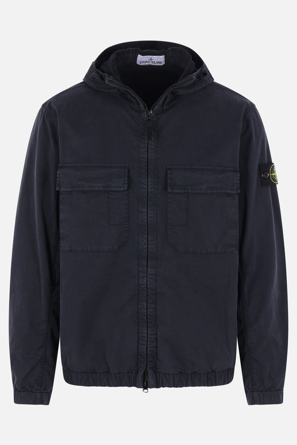 hooded jacket in Stretch Cotton Twill-TC