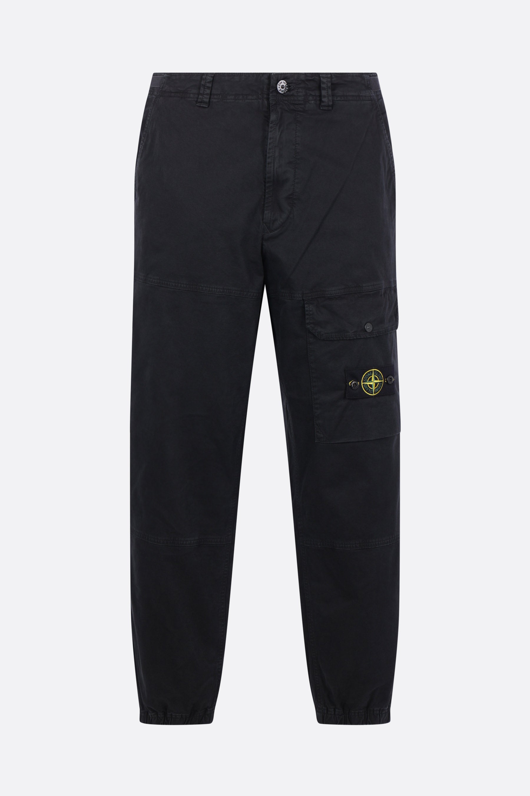 stretch cotton twill cargo trousers