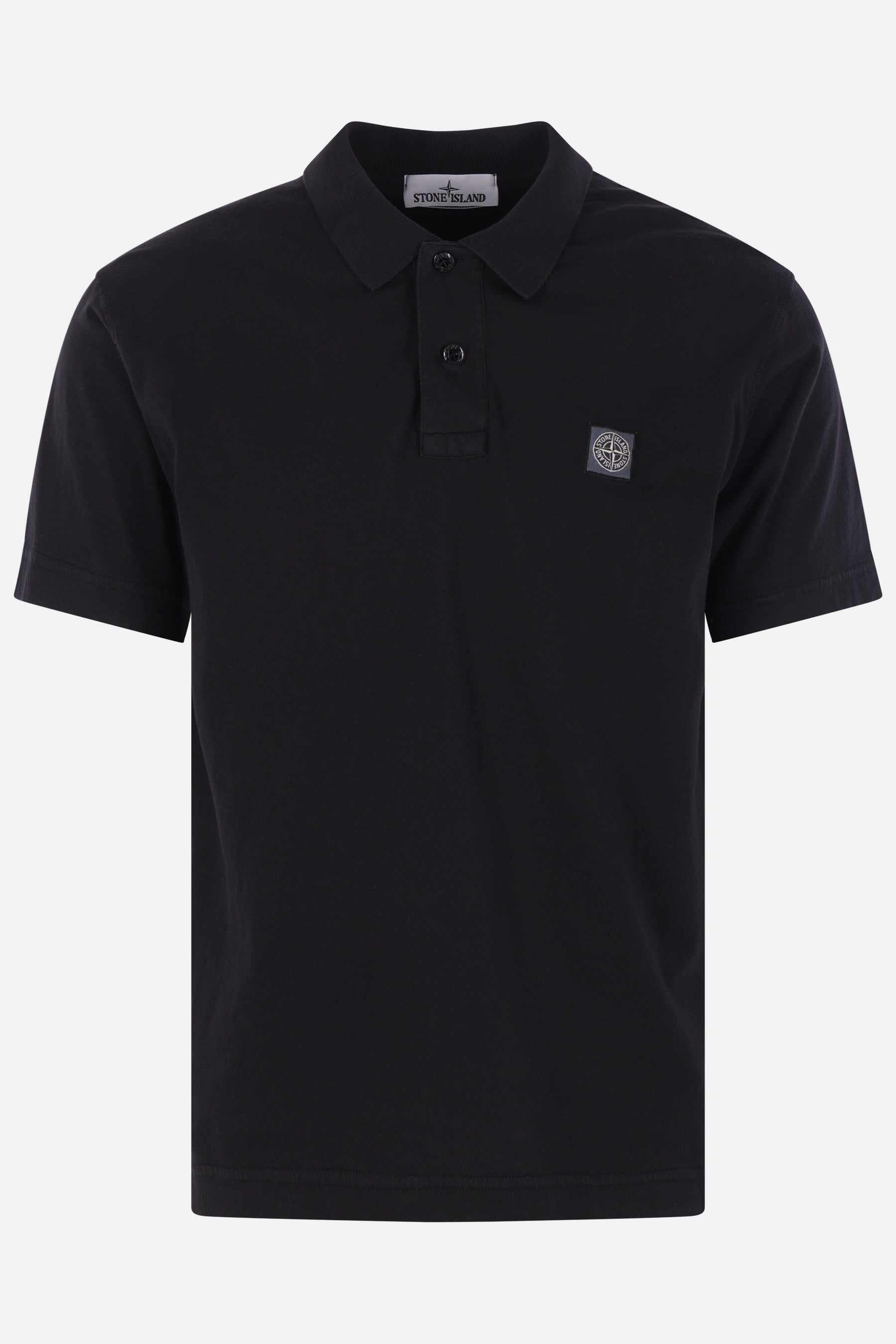 jersey polo shirt with logo patch