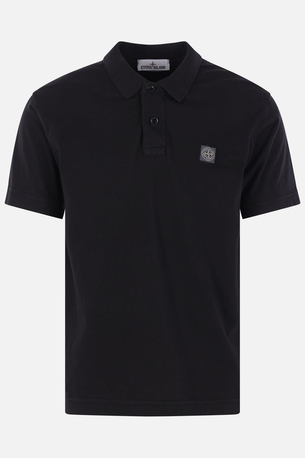 jersey polo shirt with logo patch