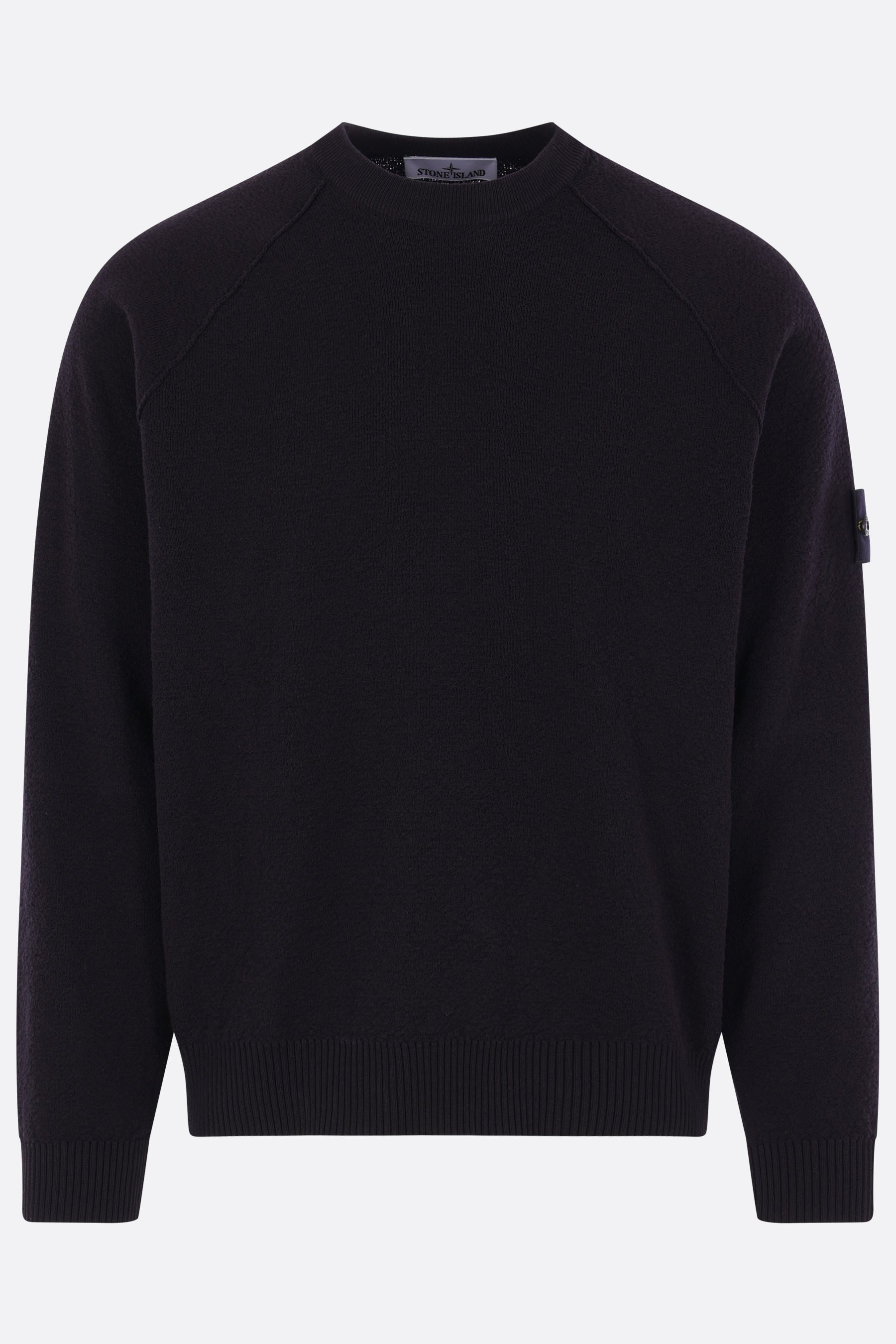 cotton sweater with logo badge