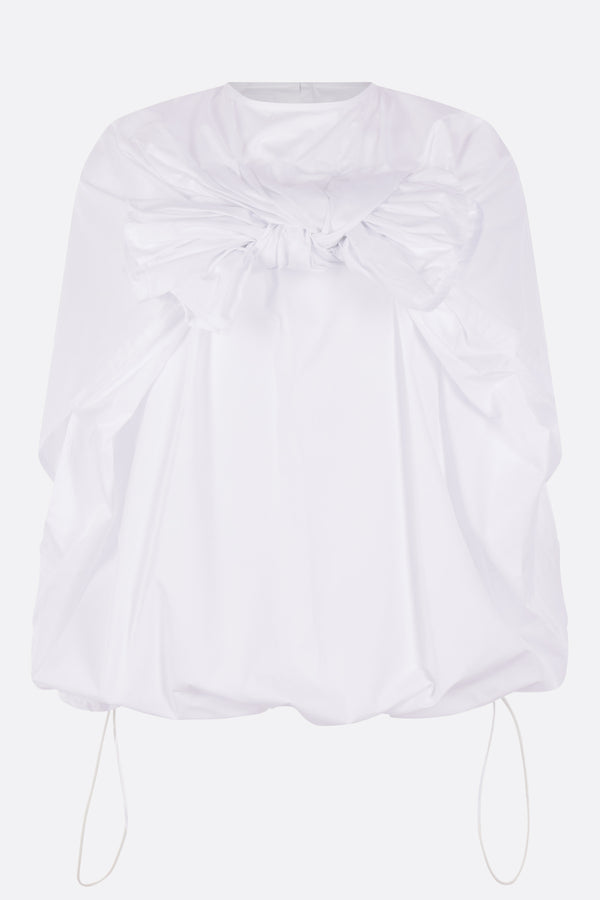 poplin cape blouse with bow