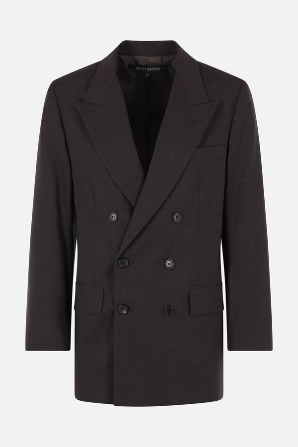 double-breasted jacket in stretch wool