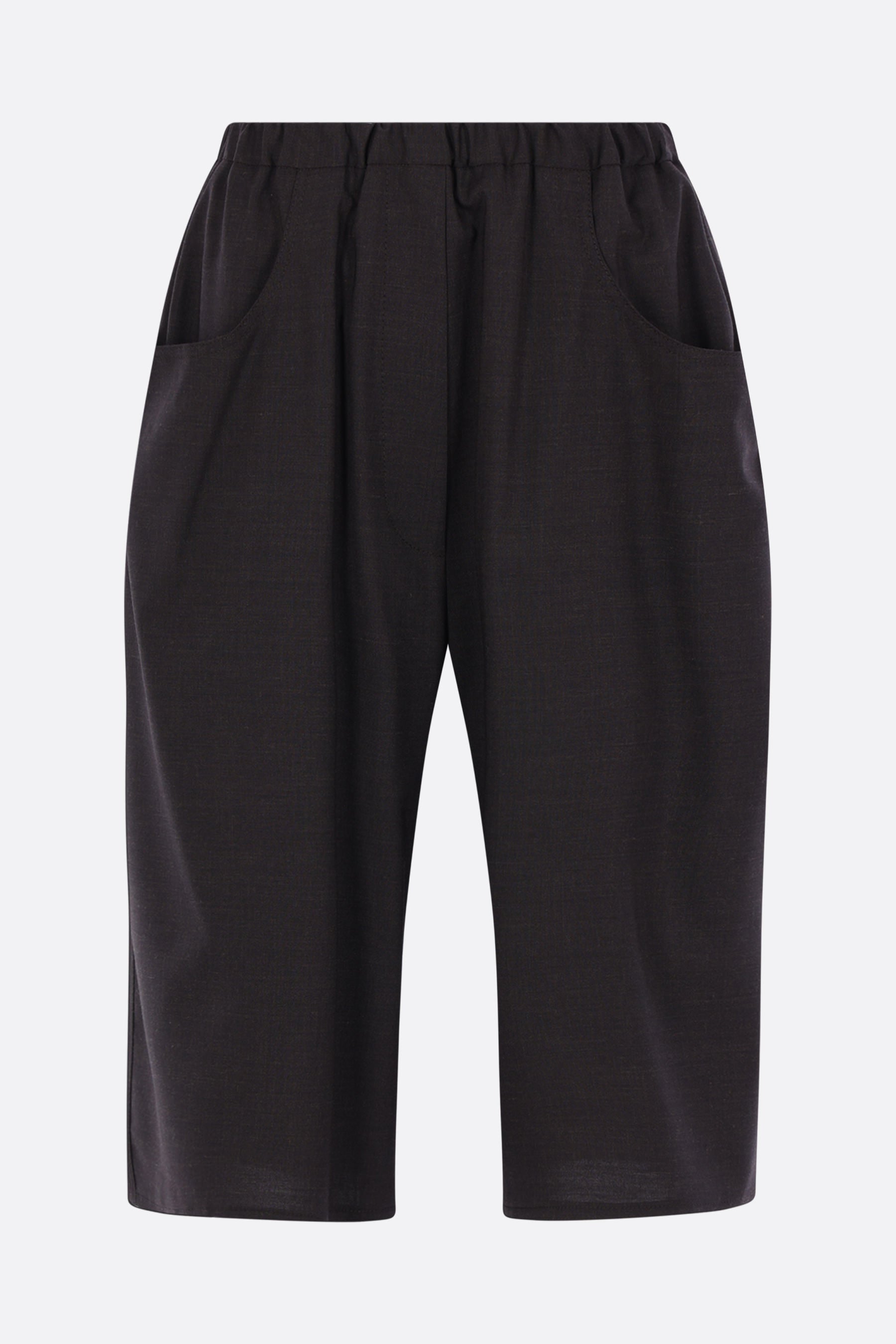 Over bermuda in stretch wool