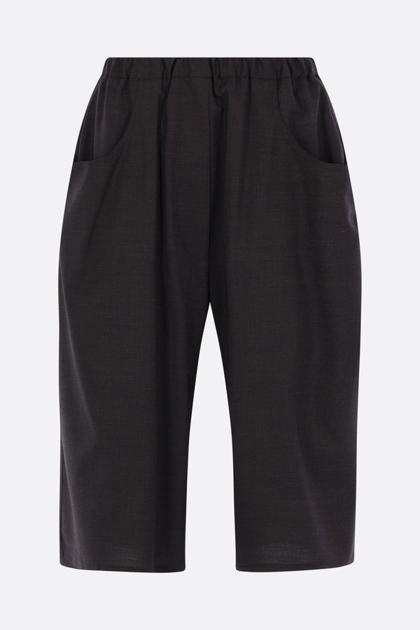 Over bermuda in stretch wool