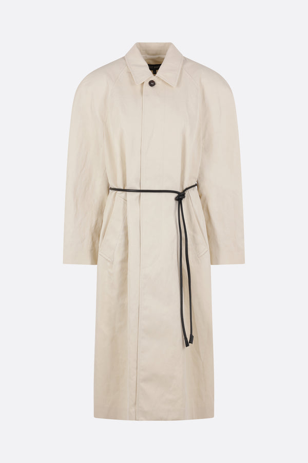 linen blend overcoat with belt