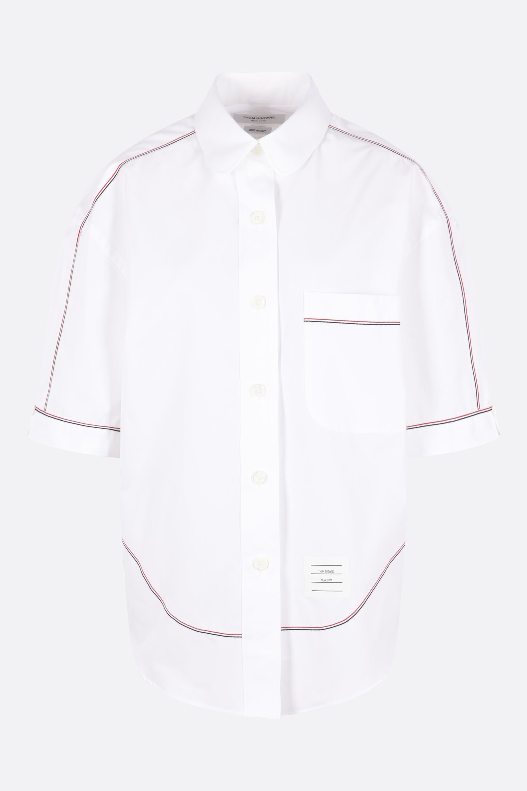 oversized short-sleeve shirt in poplin