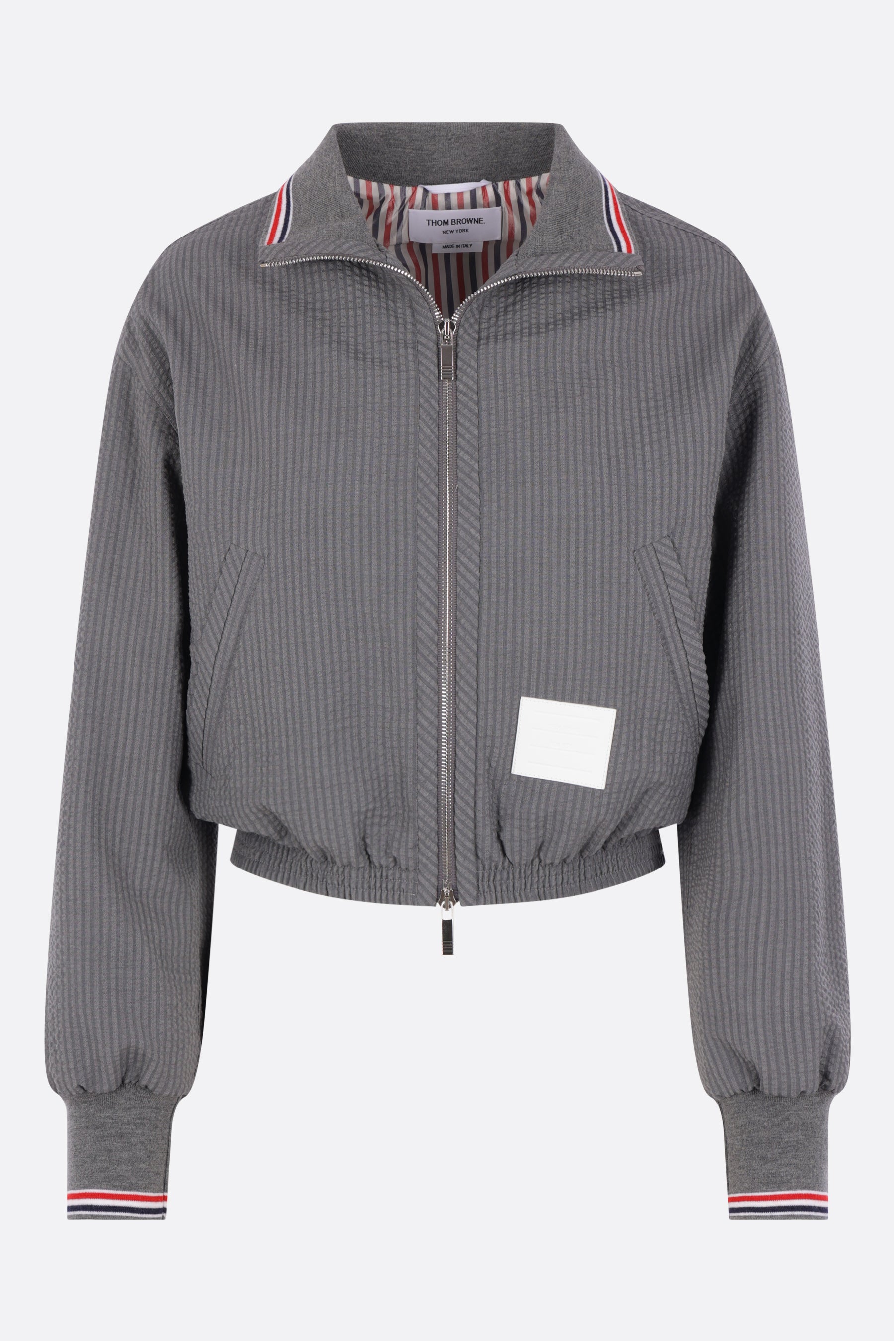 track jacket in seersucker wool