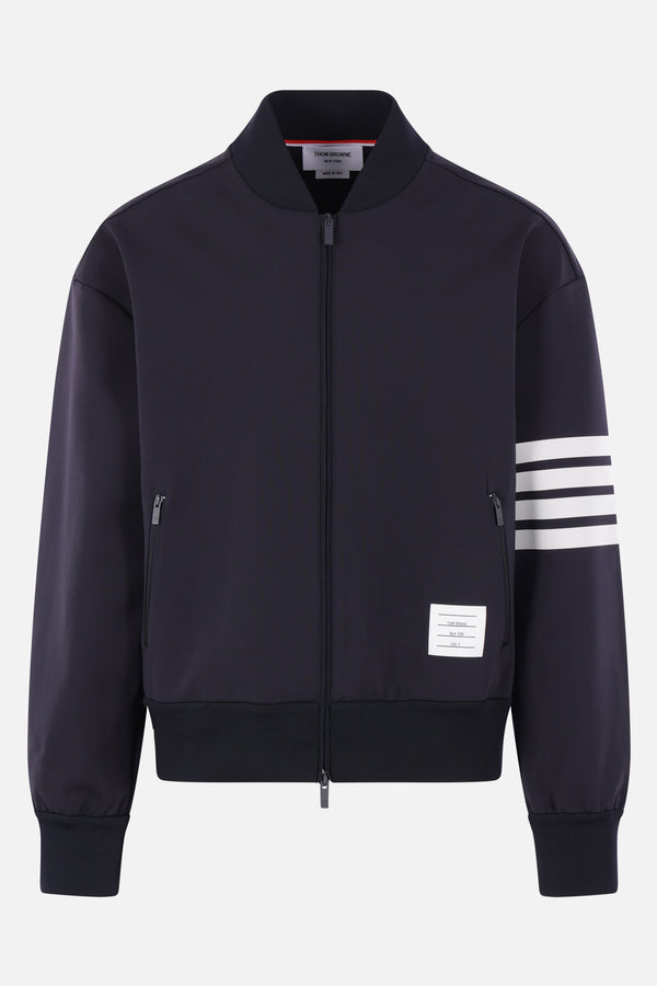 technical viscose bomber jacket with 4-bar print