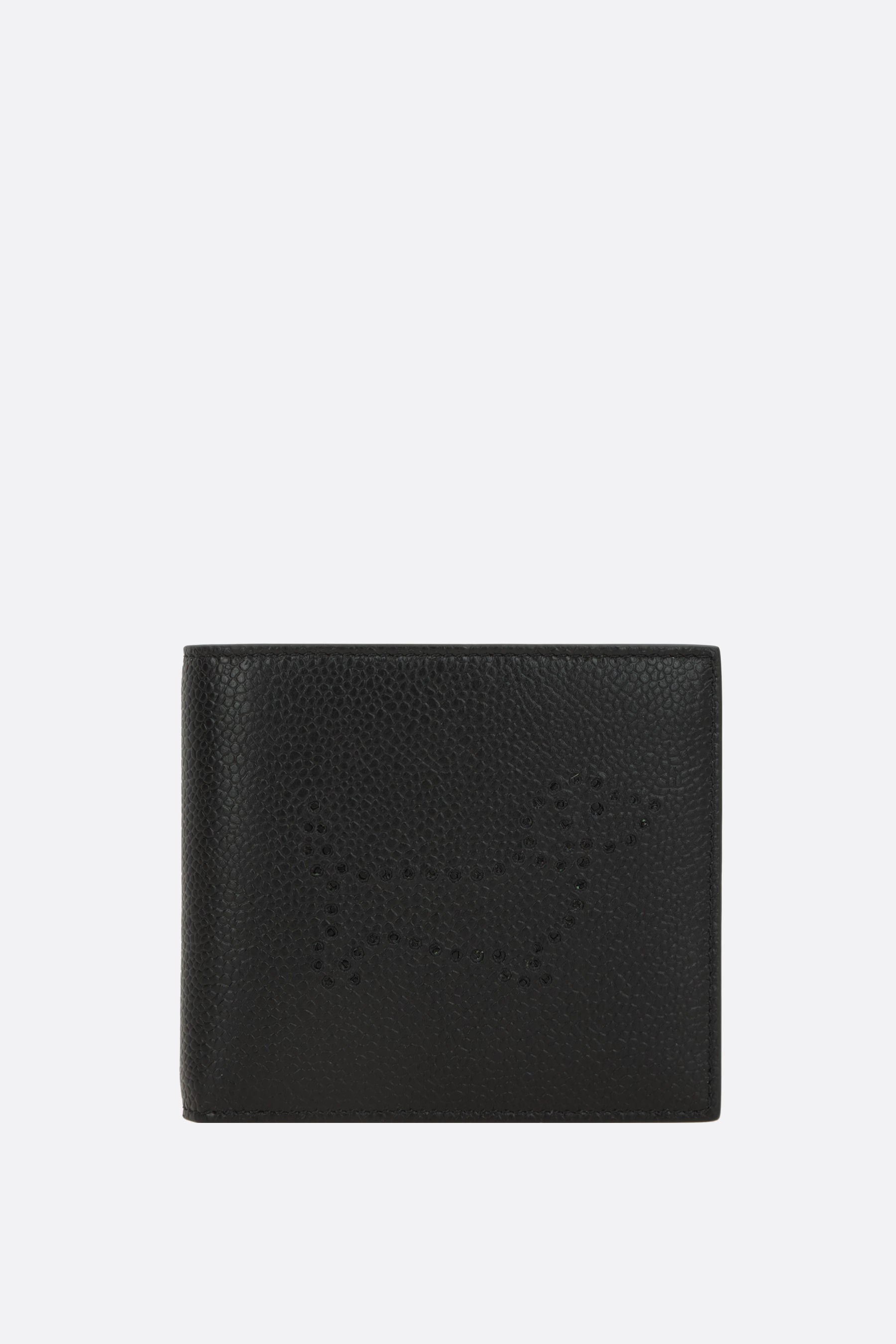 billfold wallet with perforated Hector in Pebble Grain