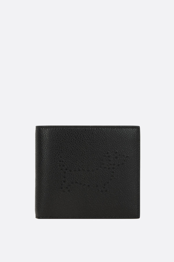 billfold wallet with perforated Hector in Pebble Grain