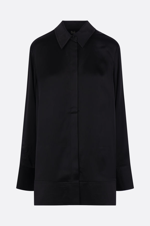 tuxedo shirt in satin