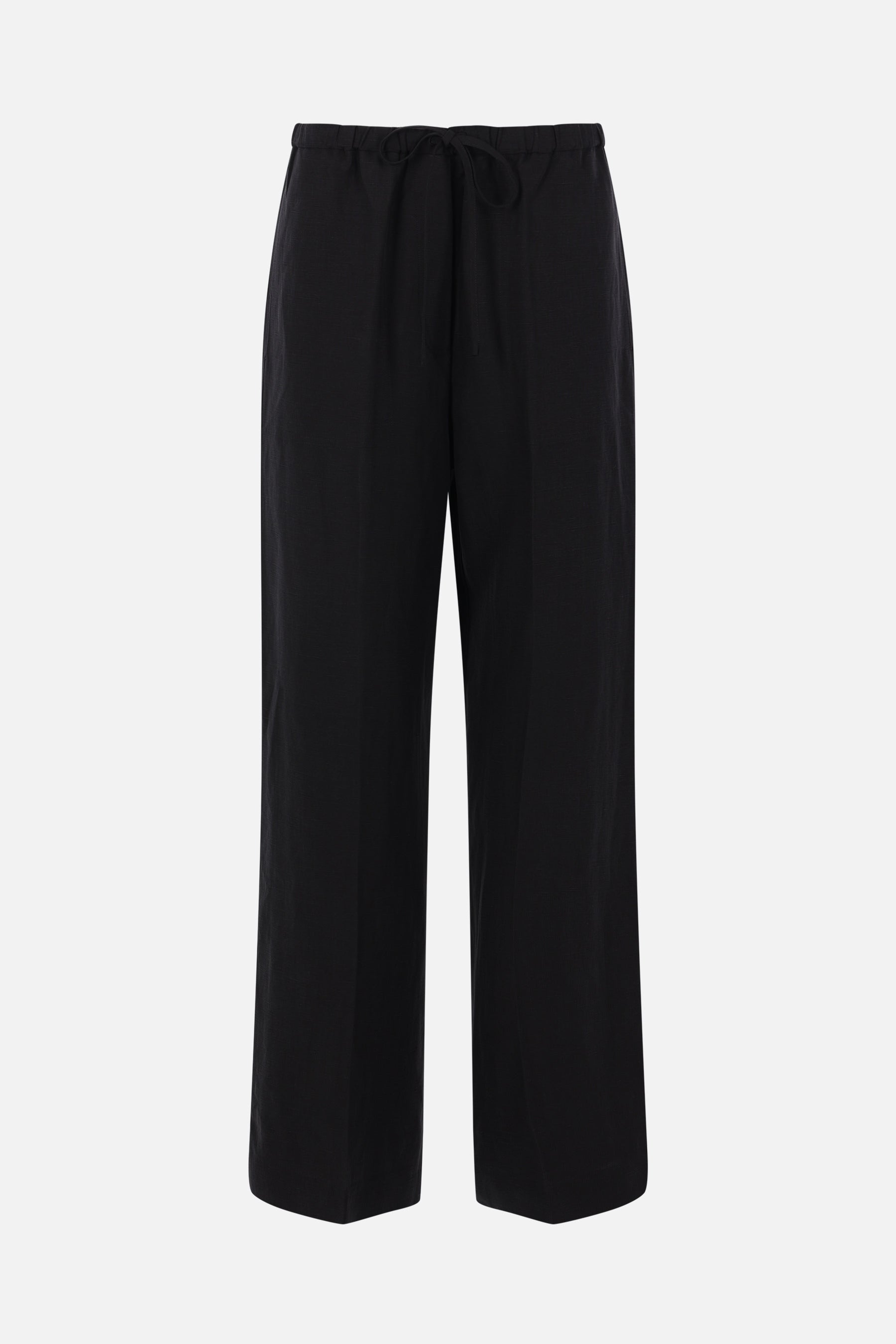 pantalone con coulisse in misto lino