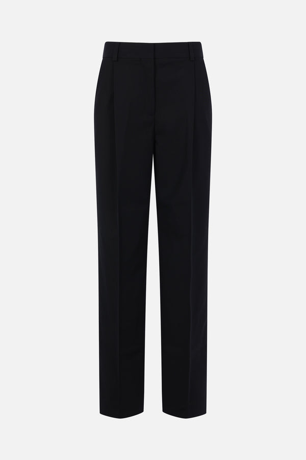 pleat trousers in wool blend