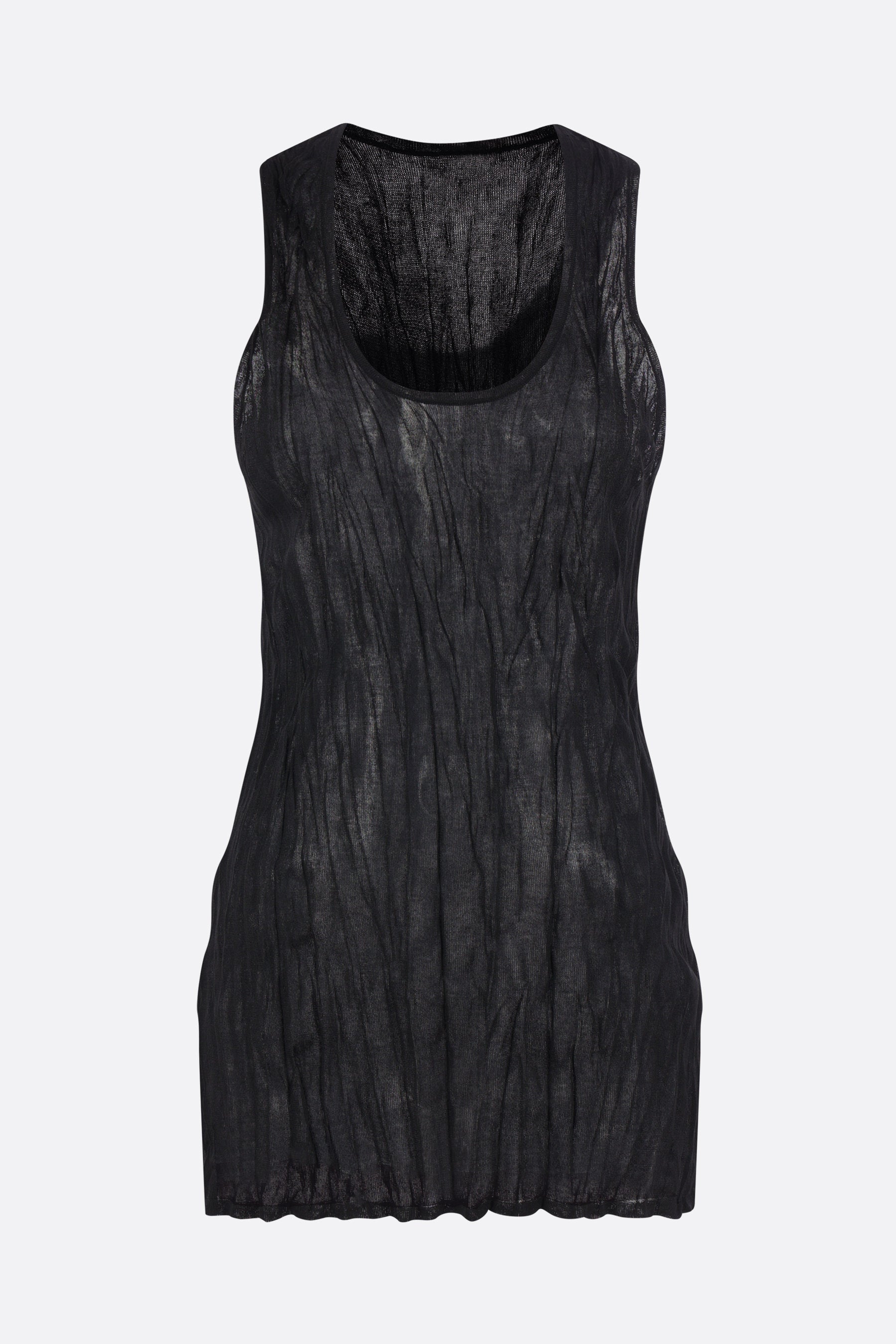 crinkled knit tank top