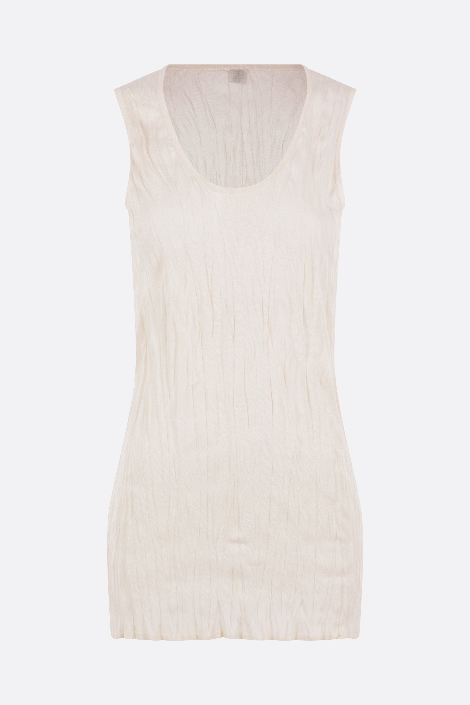 crinkled knit tank top