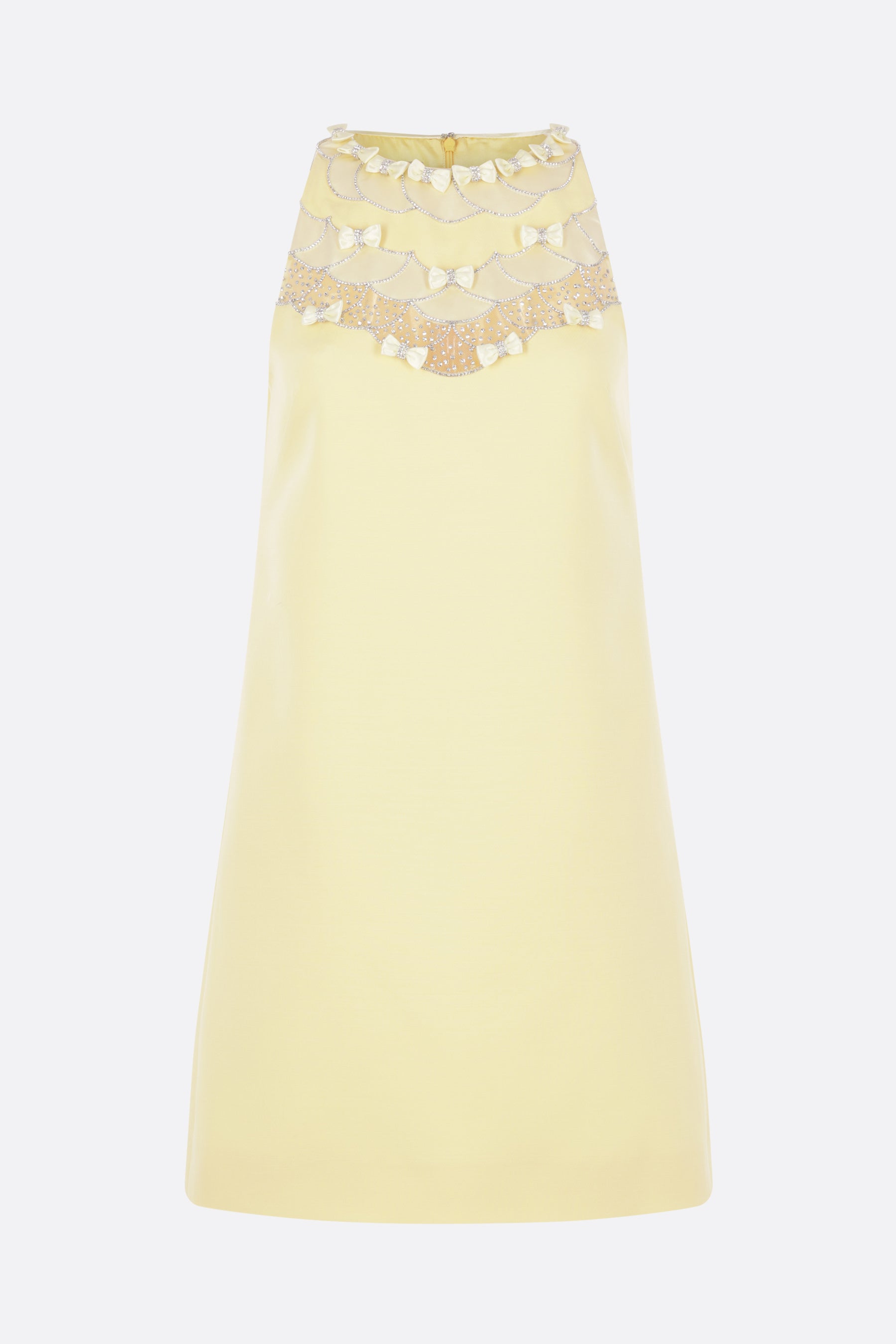 embroidered Crepe Couture mini dress