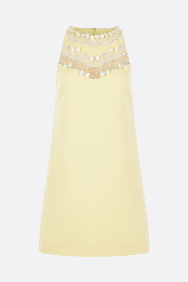 embroidered Crepe Couture mini dress