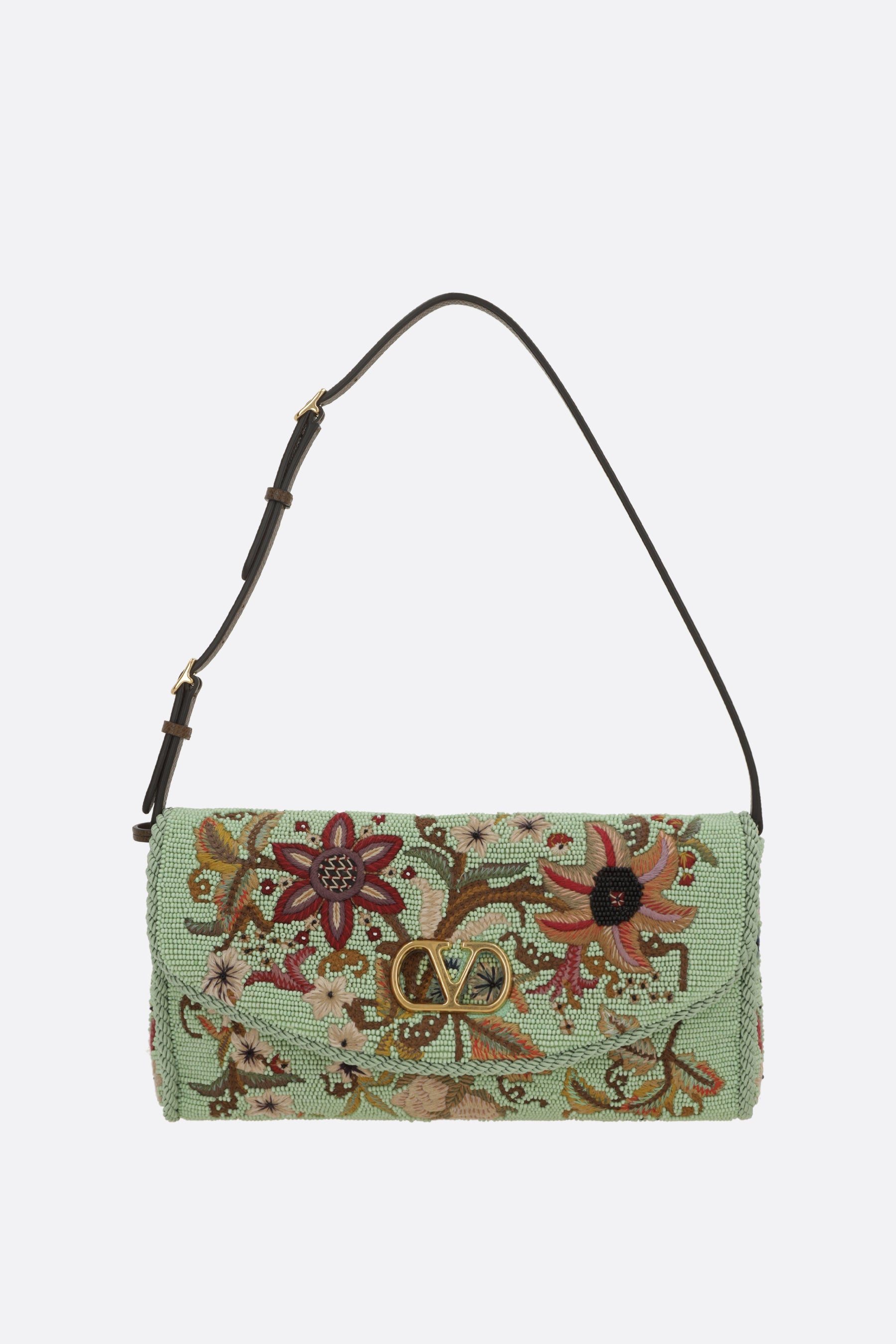 DeVain small shoulder bag in embroidered satin