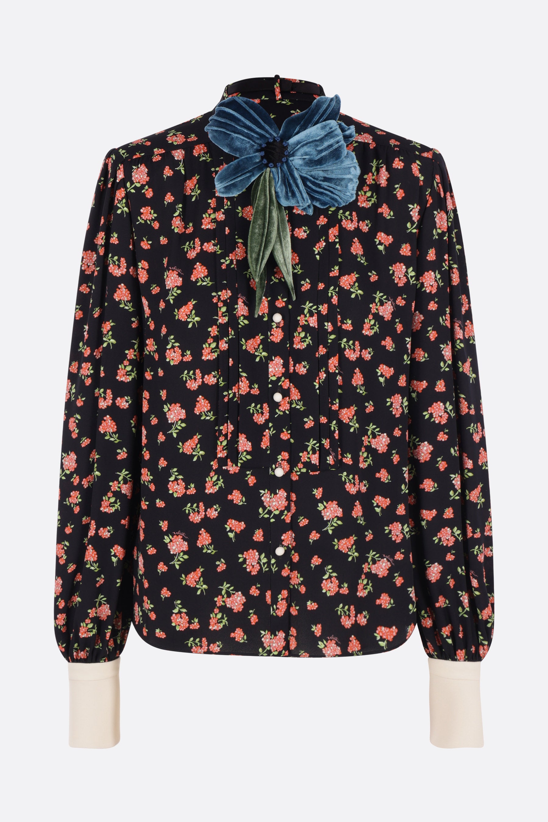 crepe shirt with floral print