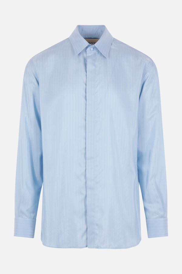 striped silk shirt