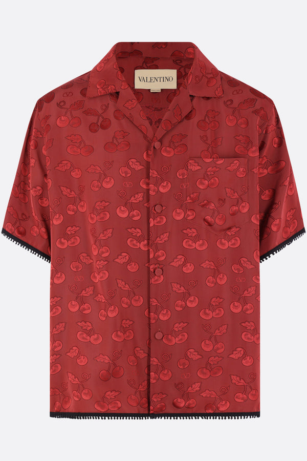 viscose bowling shirt with Cherryfic pattern