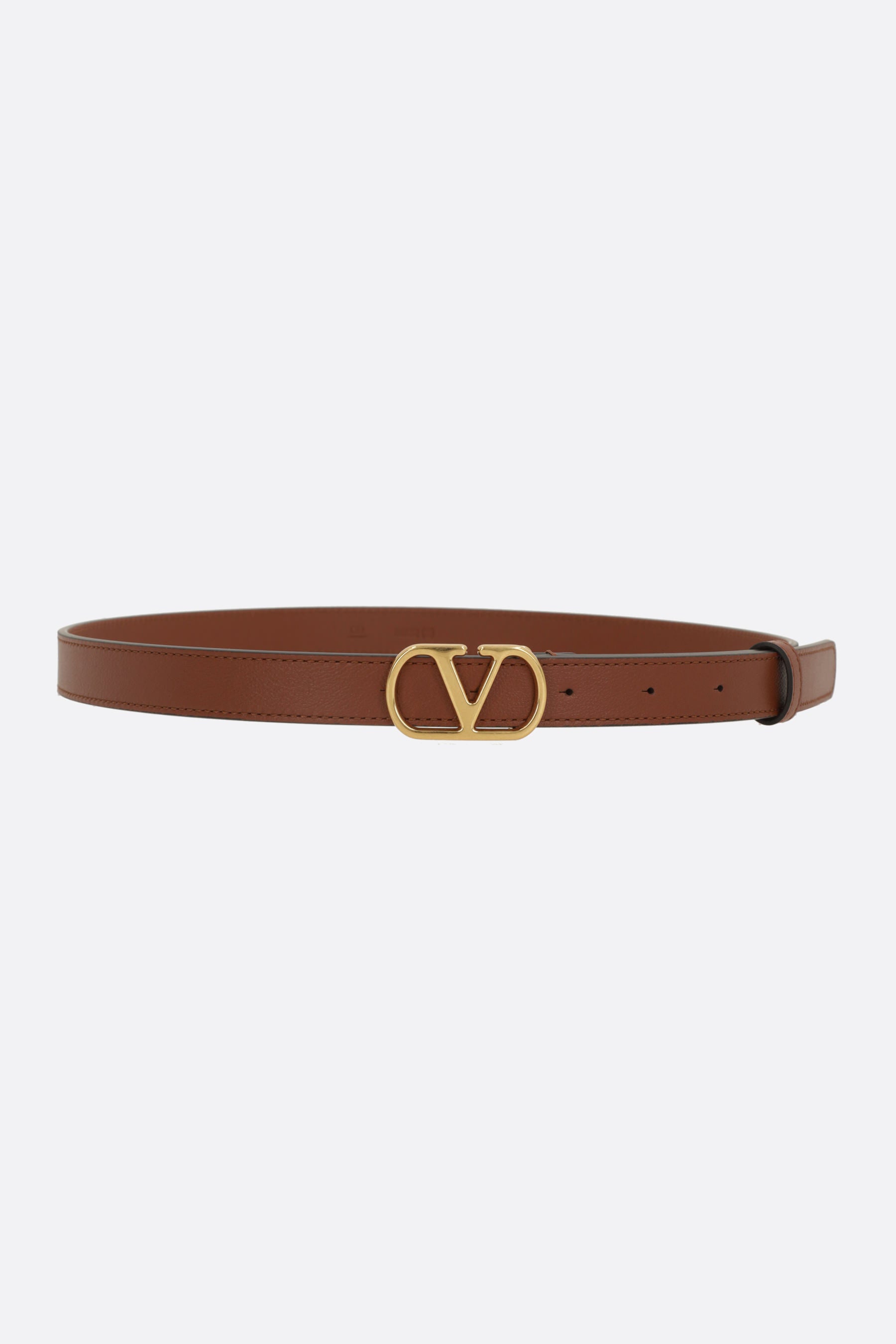 VLogo Signature thin belt in smooth leather
