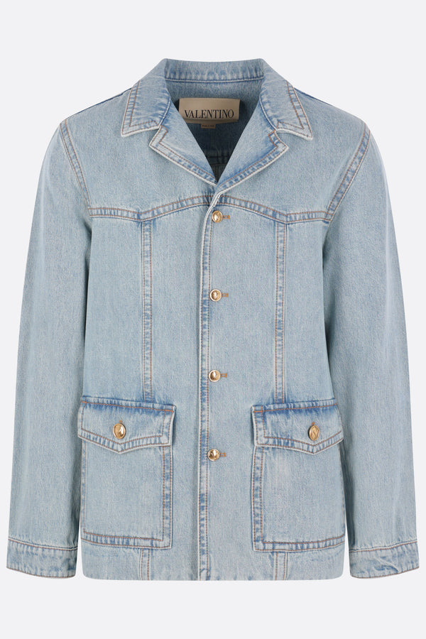 single-breasted jacket in denim
