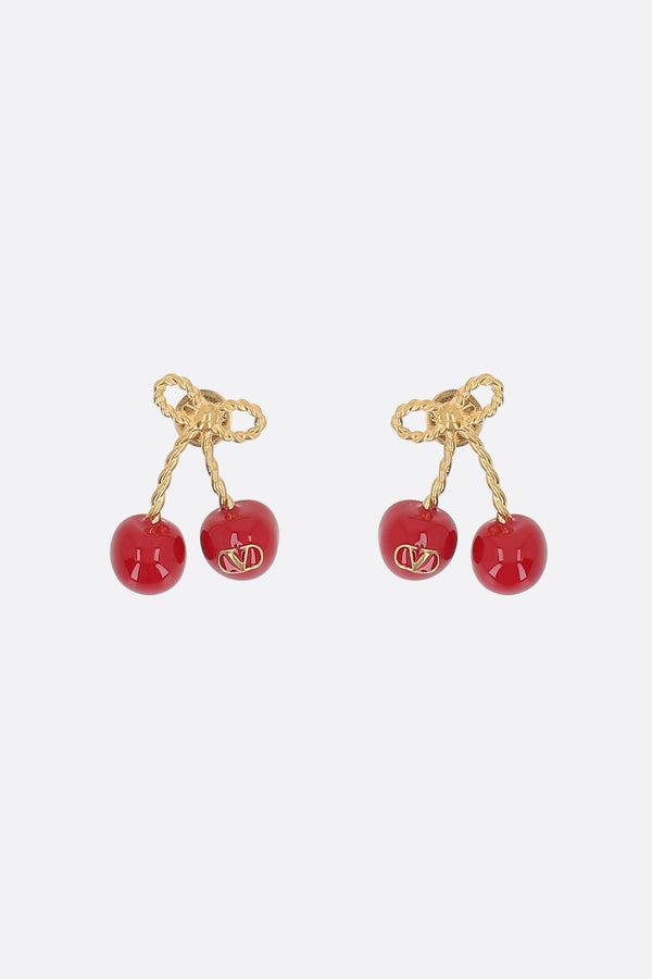 Chez Valentino earrings in metal and enamel
