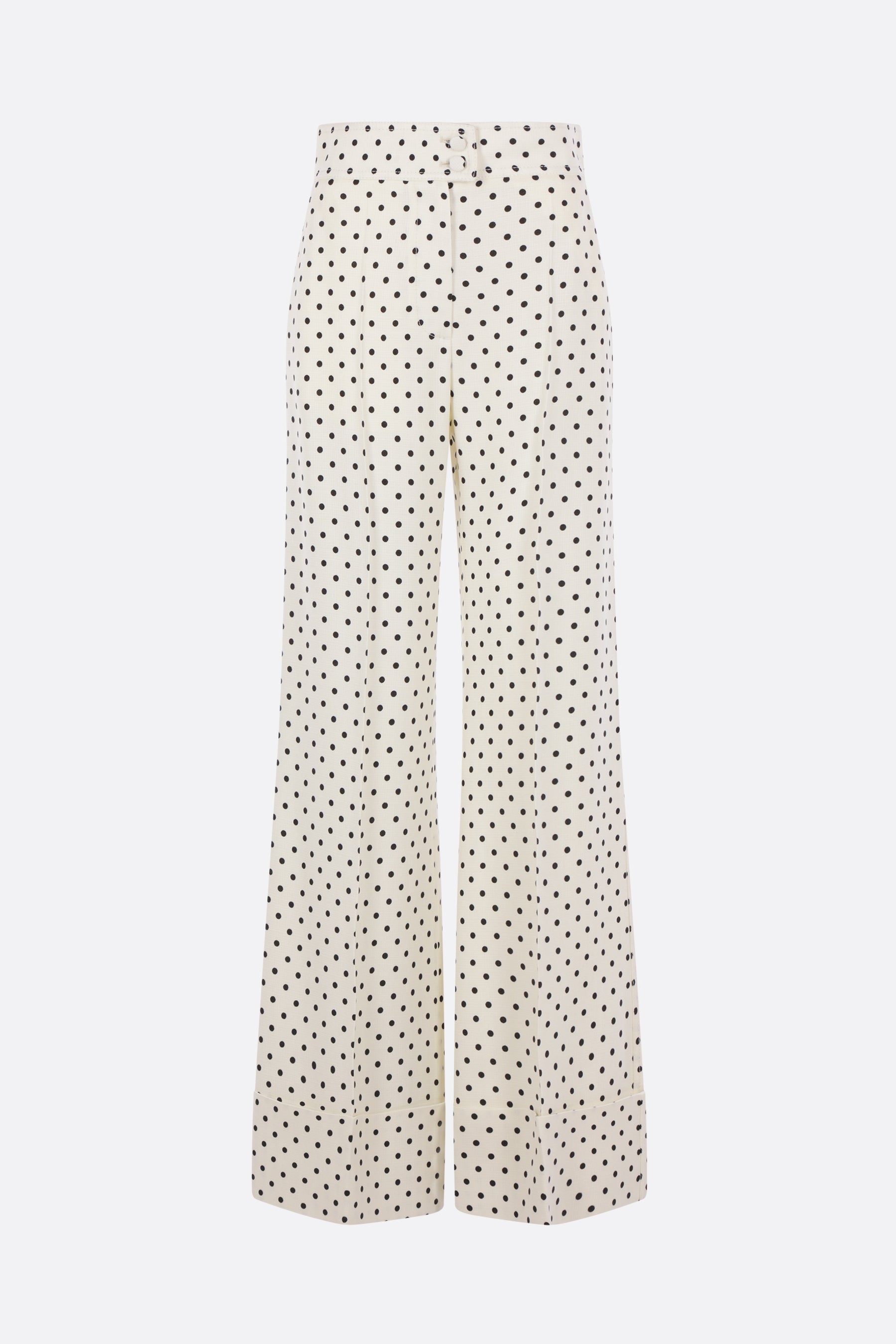 Supergran flared trousers with Plusdepois print