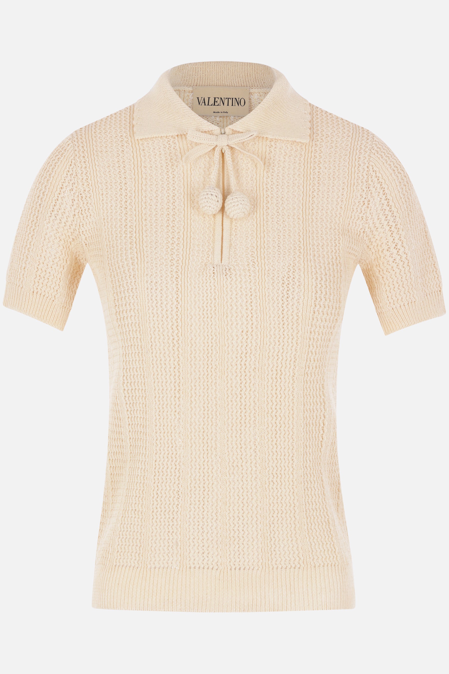 crochet polo shirt with Cherryfic detail