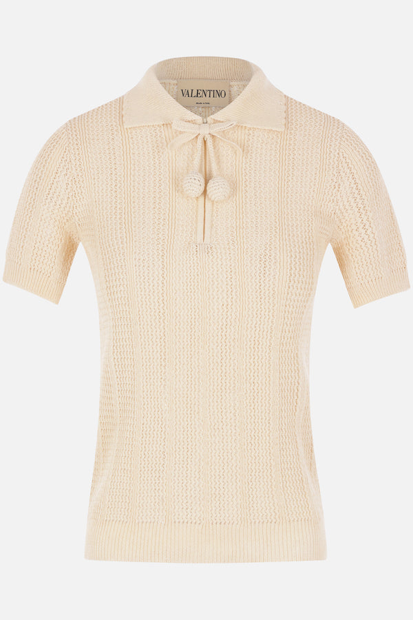 crochet polo shirt with Cherryfic detail