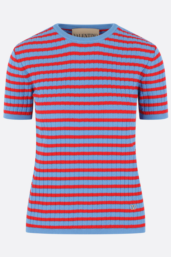 short-sleeve sweater in rib cotton