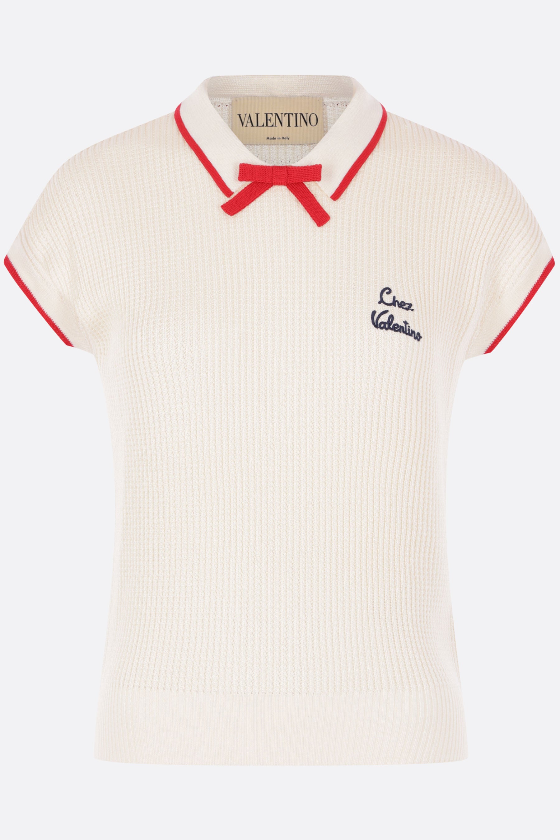 cotton and viscose top with Chez Valentino embroidery