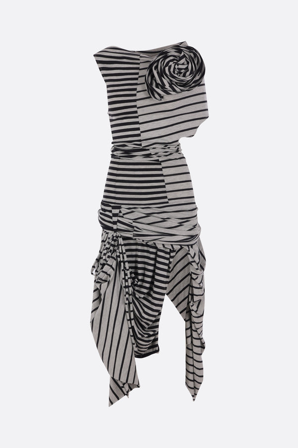 Rose mini dress in striped jersey