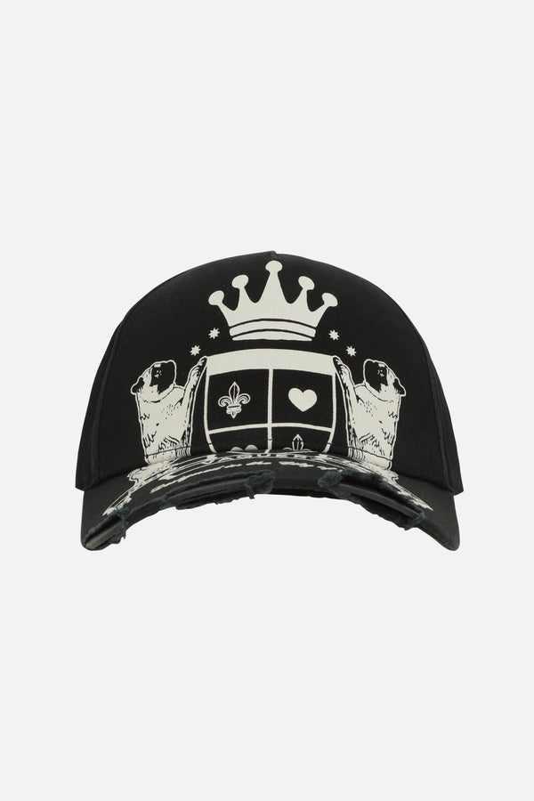 baseball cap in gabardine with print