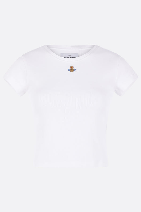 Baby Peru cropped t-shirt in rib jersey