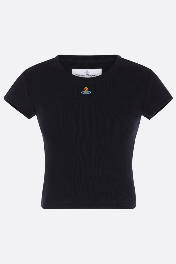 Baby Peru cropped t-shirt in rib jersey