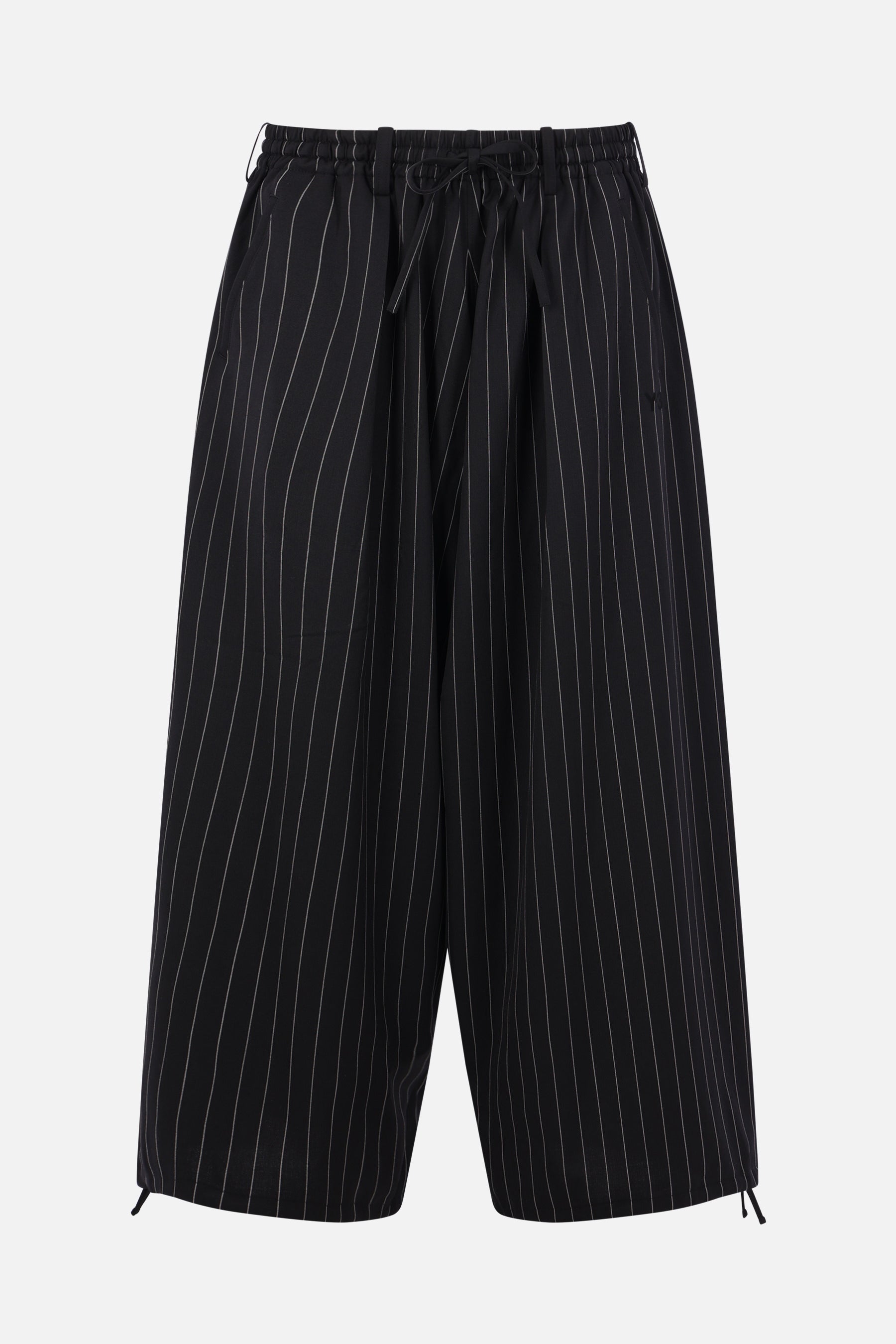 oversized trousers in pinstriped wool blend