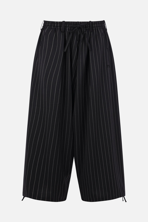 oversized trousers in pinstriped wool blend