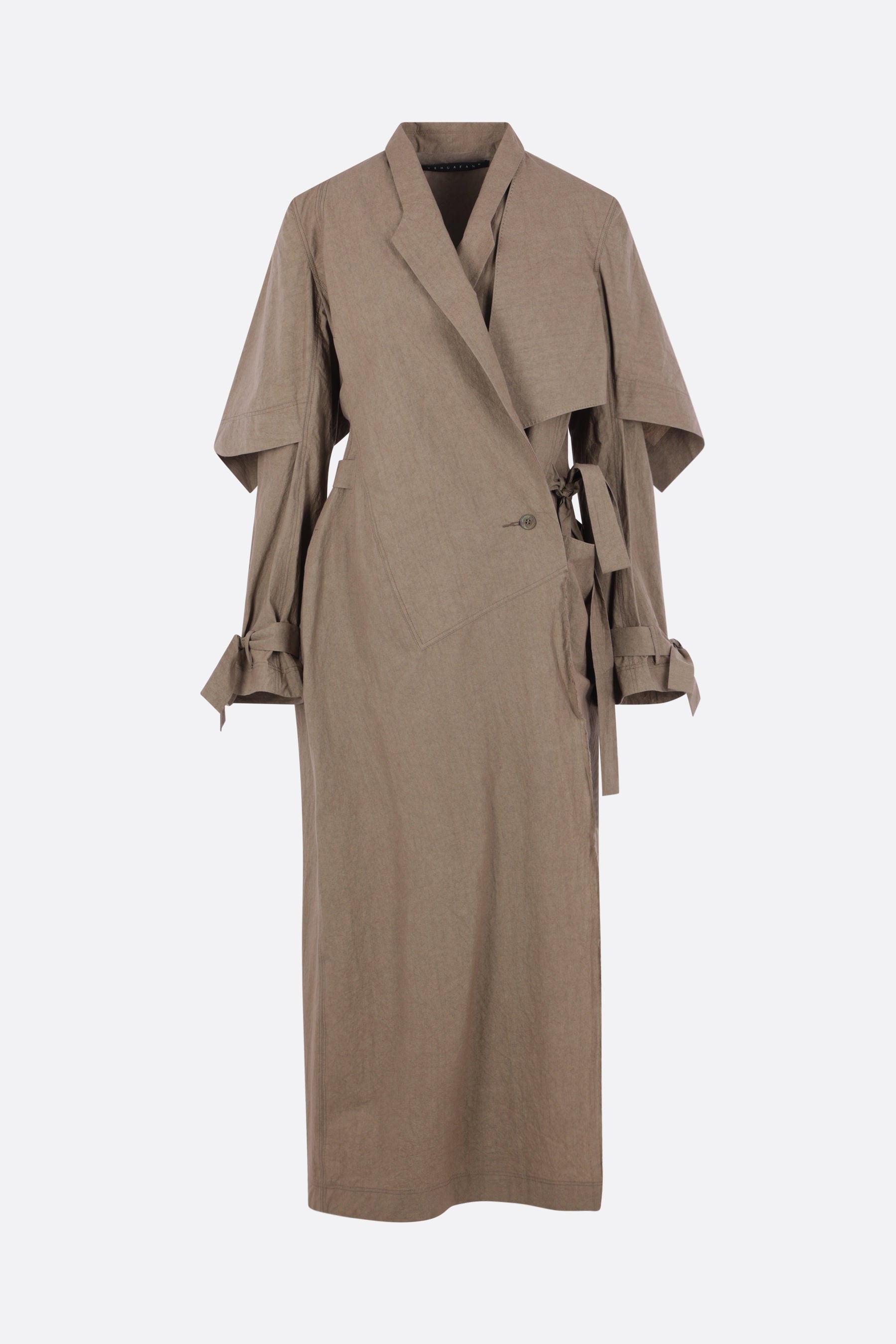 asymmetric trench coat in cotton