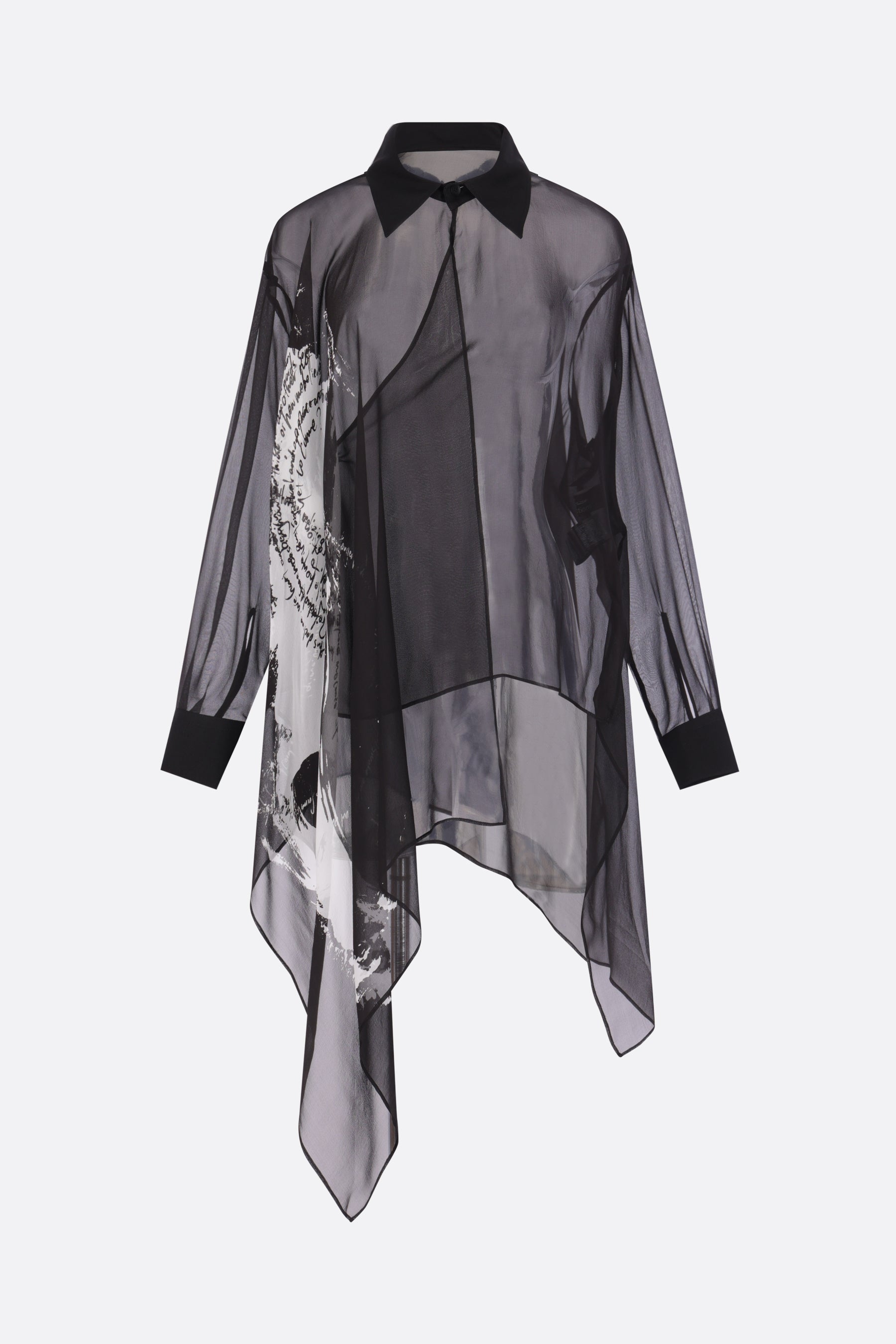 asymmetric shirt in silk
