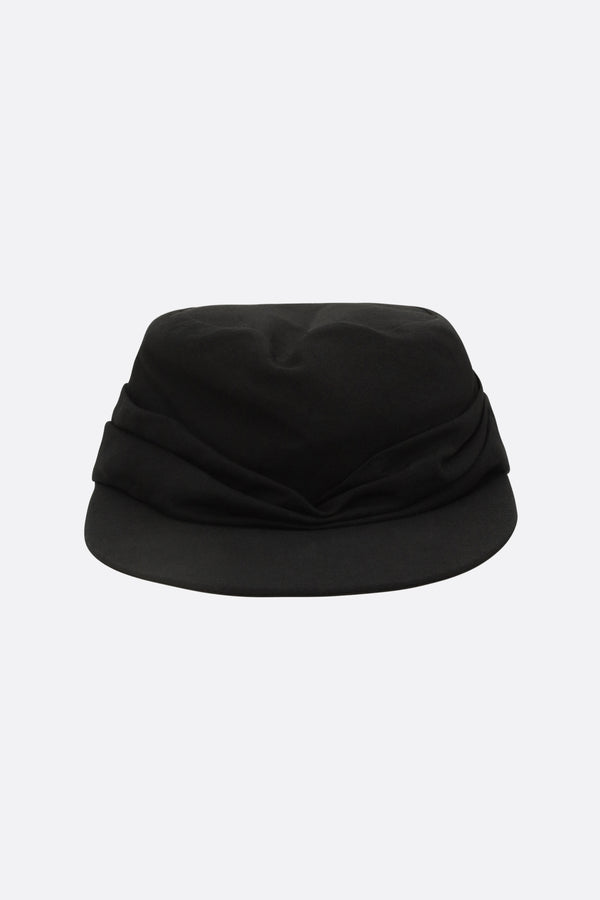 draped visor hat in linen blend