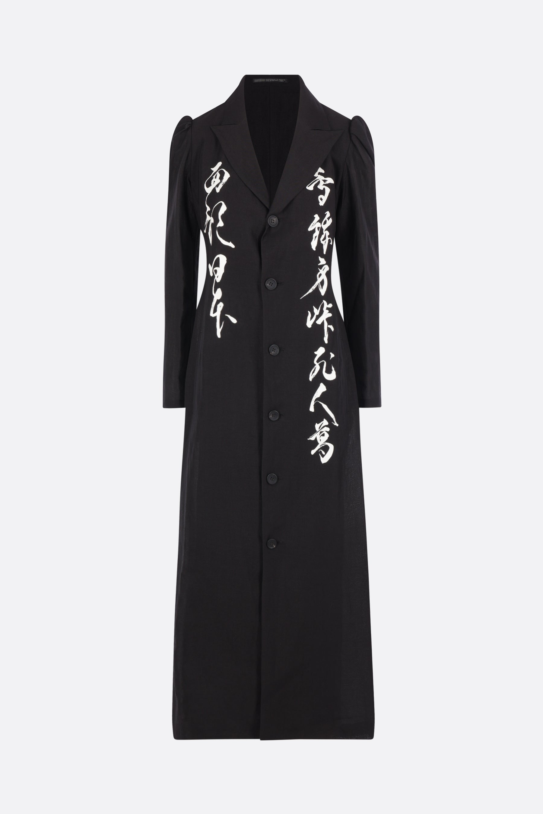 Unbalanced coat in linen blend