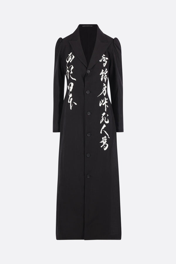 cappotto Unbalanced in misto lino
